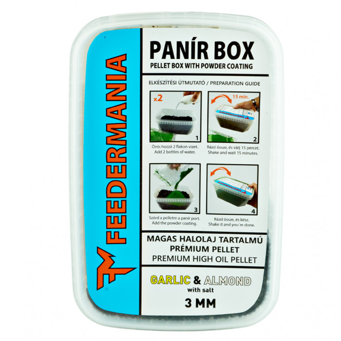 FEEDERMANIA PELLET PANÍR BOX 3 MM GARLIC AND ALMOND/ CESNAK MANDLA/